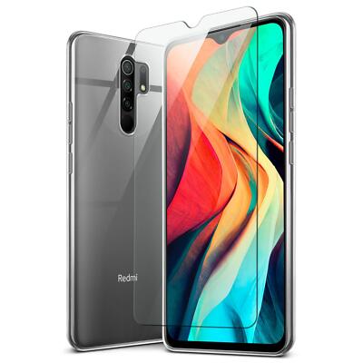 Handy Hülle für Xiaomi Redmi 9 Silikon Case Schutz Cover Bumper mit Panzerfolie