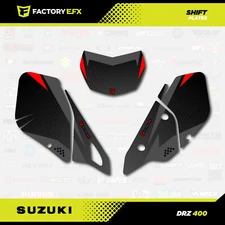 Gray Red Shift Number Plate # Graphics Kit fits Suzuki DRZ400SM Drz400s