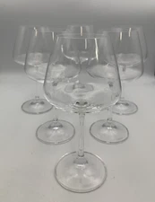 Lot Of 6 Crystalite Bohemia  Clear Wine Glasses