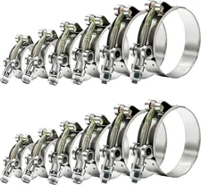 12pcs Hose Clamp Set, PEROMI T-bolt Radiator Heavy Duty Hose Clamps 6 Size 34 1