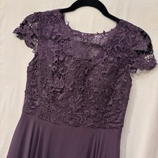 JJ's House Purple A-line Lace and Chiffon Formal Gown Sz In Photos Prom HoCo