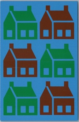 SUNFLOWER STUDIOS Art Design Postcard HOUSES / Artist Carol Hammer c1983 -Unused