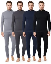 4 Set Winter Thermal Underwear for Men Warm Base Layer Men Cold Weather Windp...