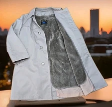 Clipper Mist Vtg 80s All Weather Car Coat Mens Size 36 Faux Fur Lining Macintosh