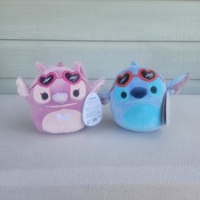 Disney Squishmallows Lilo  Stitch Angel 6" Plush Heart Sunglasses Pink Blue