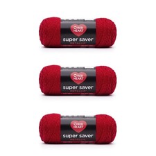 Red Heart Super Saver Metallic red Yarn - 3 Pack of 5oz/142g - Acrylic - 4 Me...