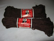 Vintage American Thread Aunt Lydia  s Heavy Rug Yarn Wood Brown Lot of 2 Skeins