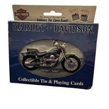Vintage 2001 Harley Davidson 2 Deck Playing Cards Collector Tin