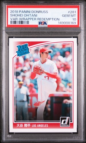2018 Donruss Shohei Ohtani #281 PSA 10 Wrapper Redemption Rookie Variation Kanji
