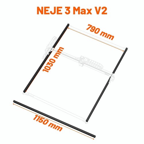 1150MM ALUMINUM PROFILE RAIL FOR NEJE MAX 4 V2& NEJE 3 MAX V2 LASER ENGRAVER UK - Picture 4 of 5