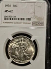 1936-P Walking Liberty Half Dollar MS62