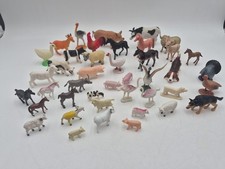 Large Lot Farm Animal Figures Cows Pigs Horses Birds Dogs Mixed Plastic Toys
