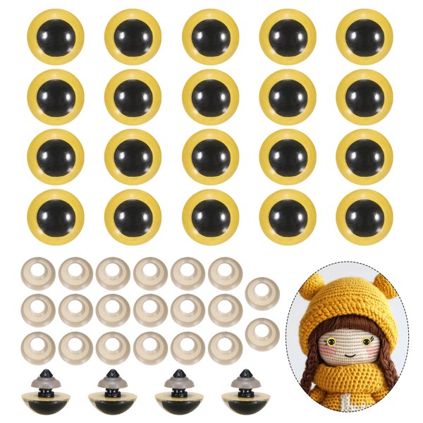 22Mm Sicherheitsaugen FüR Puppen, 20 StüCk Realistische HäKelaugen Gelb-image