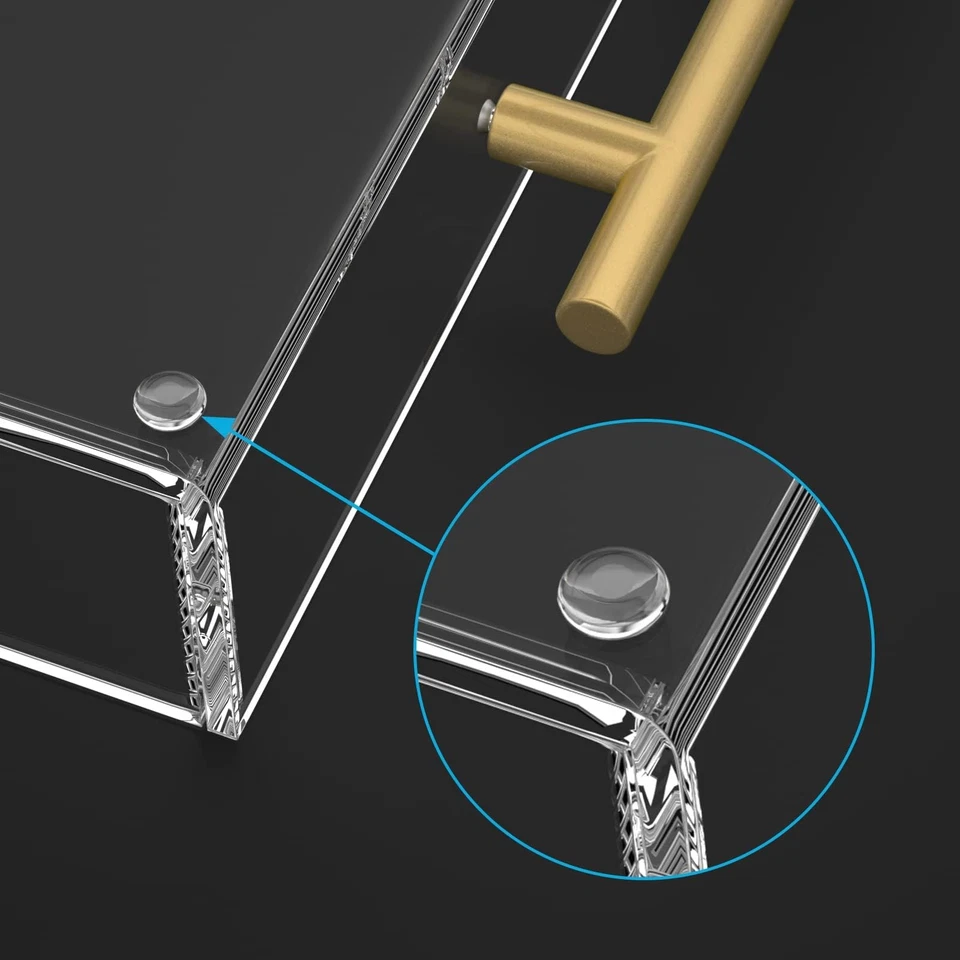Bandeja para servir transparente 12x12 pulgadas, bandejas acrílicas con asas doradas, ab... Foto 3 de 4