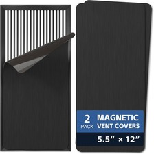 2 Pack Strong Magnetic Vent Covers 5.5  x12  Metallic Black Air Vent Magnet C