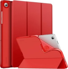 Red Trifold Stand Case for Samsung Galaxy Tab A11 11" 2025, Soft TPU Cover