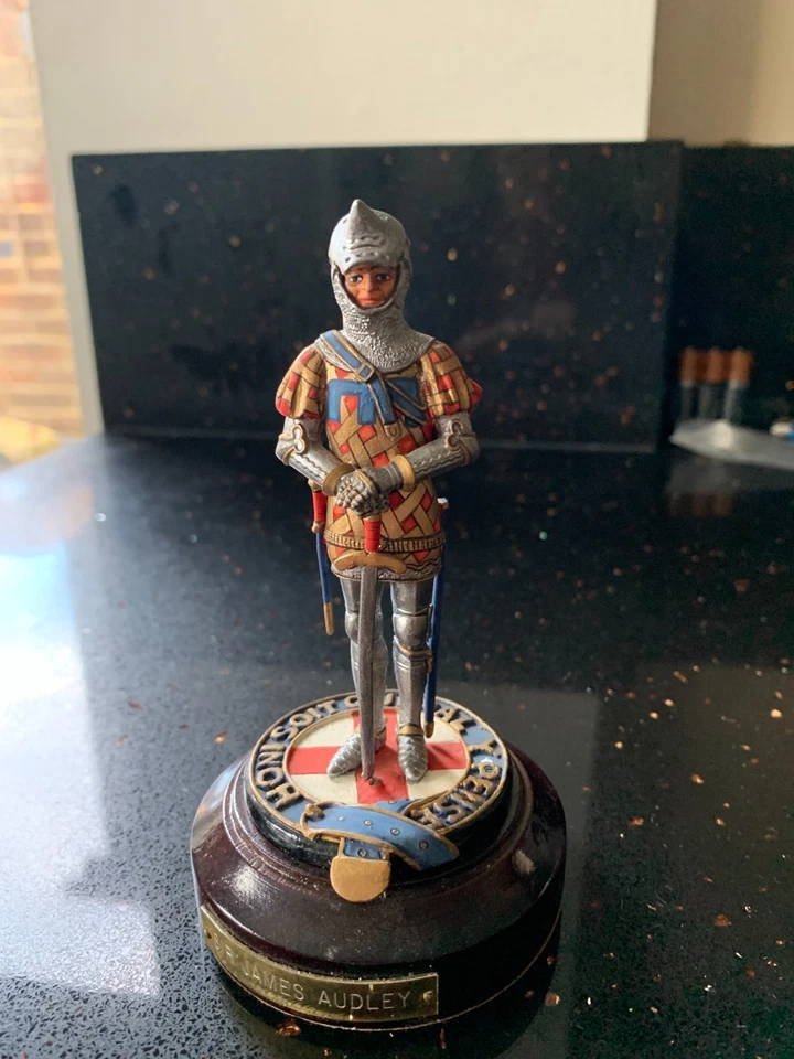 90mm Vintage Hand Painted Metal Knight of The Garter Sir James Audley ULTRA RARE - Image 2 of 4