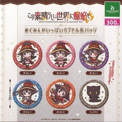 KonoSuba Explosion Megumin Dose Abzeichen Komplettset 6 Kapseln Spielzeug NEU