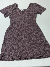 Abercrombie & Fitch Ditzy Floral Print Mini Dress Maroon Red Plum Purple Size XS