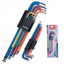 Inbusschl&uuml;ssel Satz Winkelschl&uuml;ssel Set 1,5-10mm Kugelkopf S2 Stahl Extol