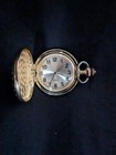 Vintage Benrus Quartz Pocket Watch Eagle Hunter Case Bronze Tone 14" Fob Bin R — photo 1