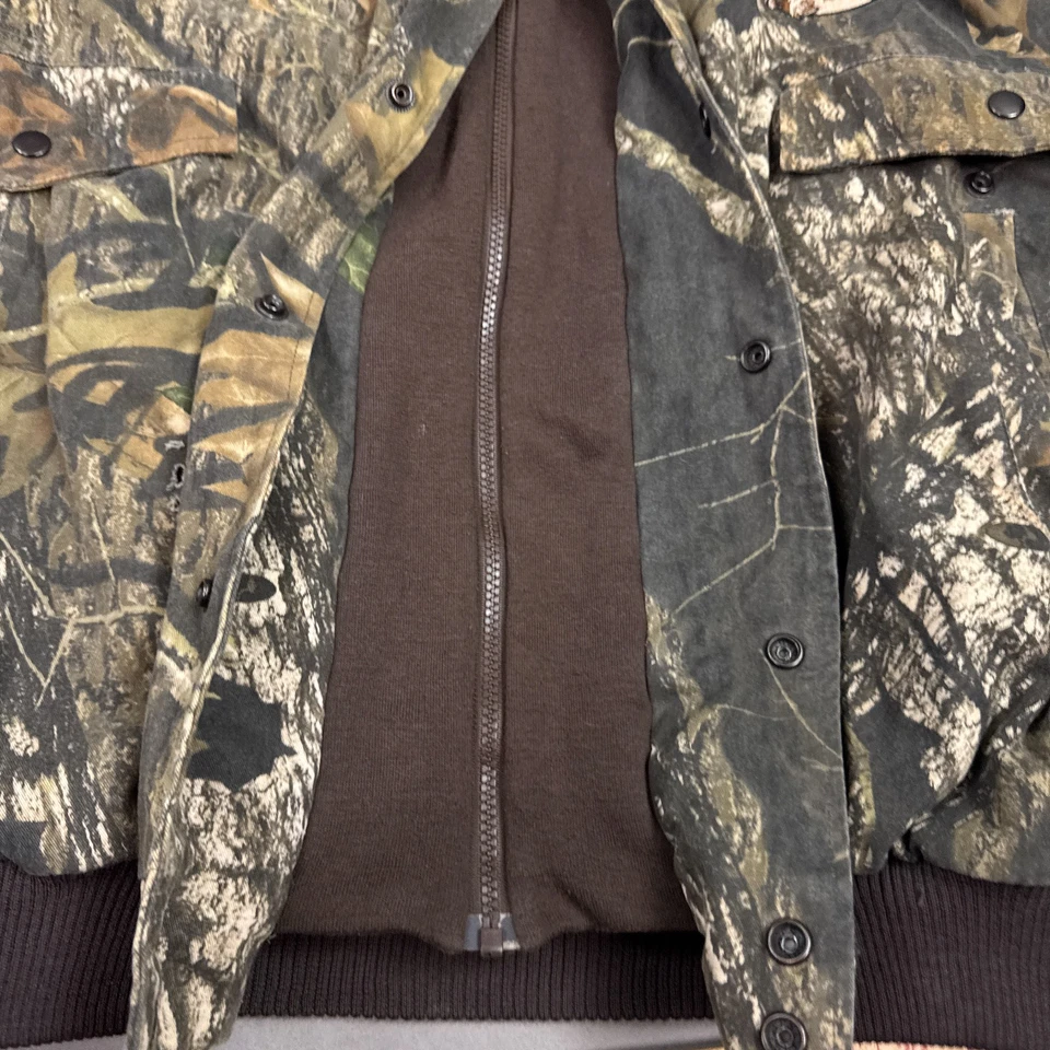 Chaqueta BassPro Hombres 3XL Marrón Mossy Oak Breakup Camuflaje Sudadera con Capucha Envejecida Foto 3 de 4