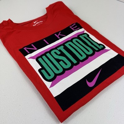 Men's T-Shirt Nike Athletic Red Green White Multicolor Swoosh Size L XL 2XL