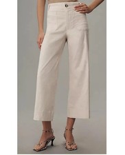 Anthropologie Maeve The Culotte Magic Fabric Crop Wide Leg Pants 34 NEW Pearl