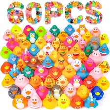 VISRIE 60 Pcs Rubber Ducks in Bulk, Assortment Ducks for Jeeps, Bulk Ducks for T