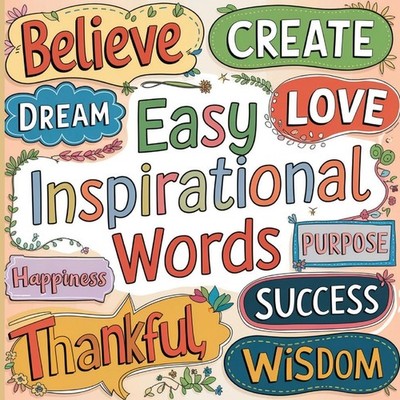 Inspirational Words Easy Coloring Book: Inspirational Colori...