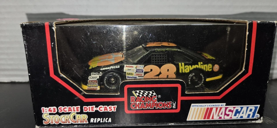 Vintage Racing Champions Davey Allison #28 Havoline NASCAR 1:43 Die-Cast Car - Image 4 of 4