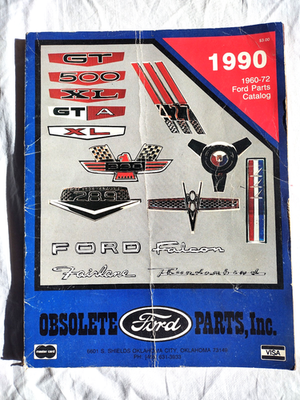 #ad 1990 Obsolete Ford Parts Inc. Catalog 1960 72 Ford Parts Vintage Reference $11.95