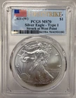 2021 W AMERICAN SILVER EAGLE $1 PCGS MS 70 T-1  FIRST STRIKE