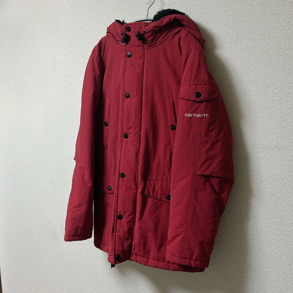 Carhartt Anchorage Parka Veste Monster Blouson Homme Taille XS Rouge Noir - Photo 3/4