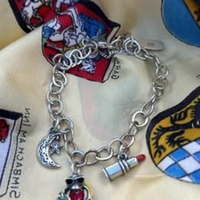 James Avery Artisan Jewelry Sterling Silver Bracelet and Three Charms