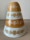 Vintage Pyrex Butterfly Gold Set of 4 Nesting Mixing Bowls 401 402 403 404