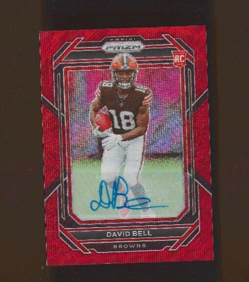 2022 Panini Prizm Wave Red Prizm Auto /149 David Bell #334 RC Browns