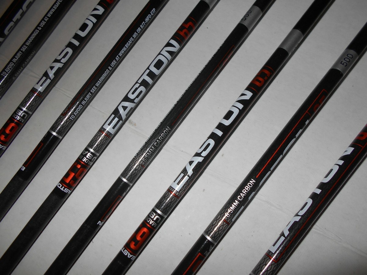 NEW@ 6- Easton 6.5mm 500 Classic Acu-Carbon Arrows w/ Bully