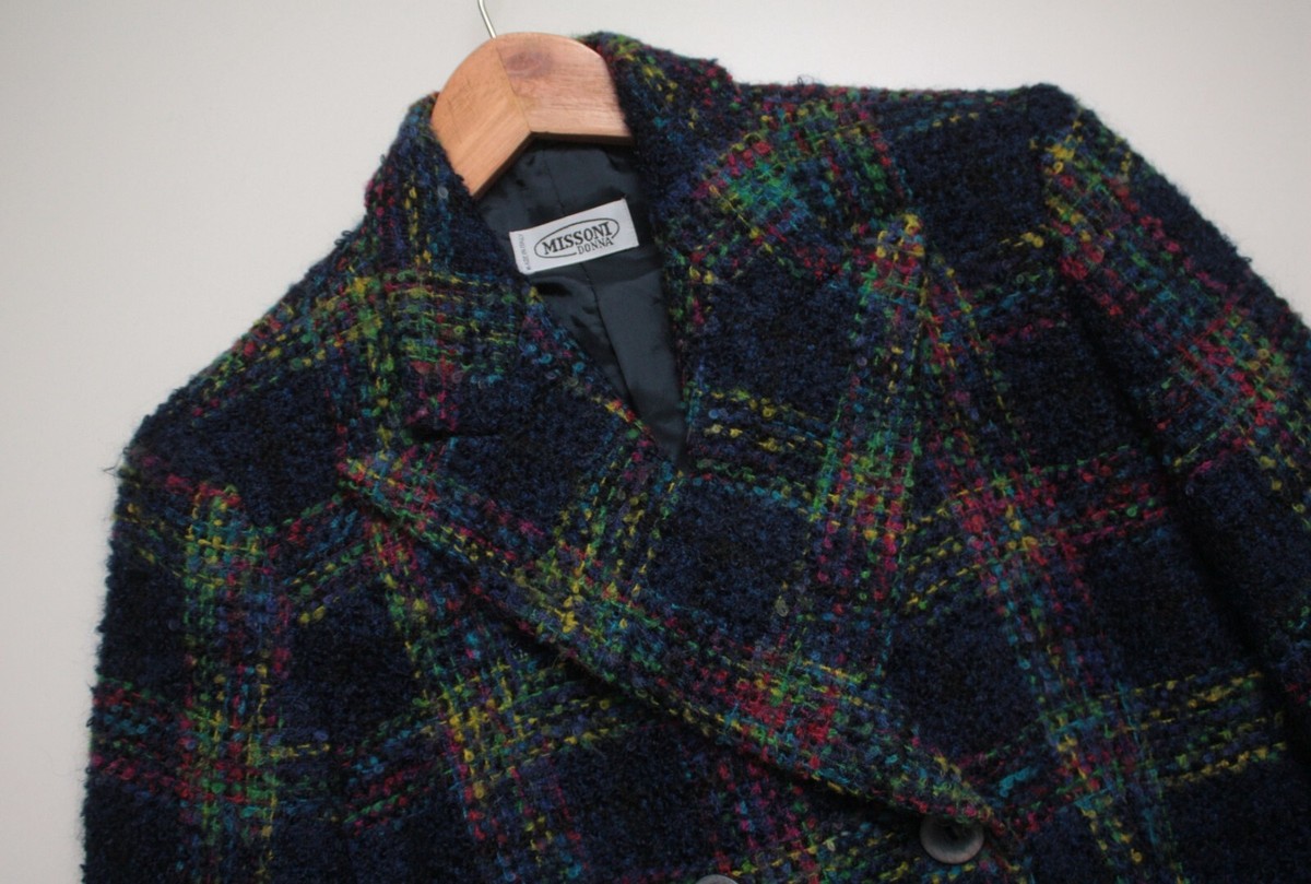 Missoni Donna Wool Mohair Checkered Coat Women's 10 | eBay