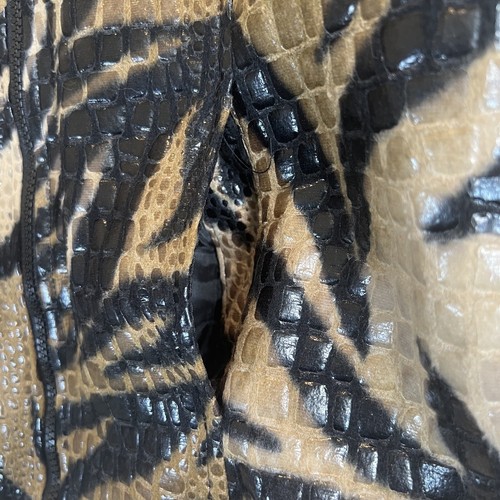 Selene Sport Tiger Print Faux Leather Jacket Full Zip Notched Collar Zip 8 - Picture 4 of 6