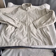 St John's Bay Jacket Men's Size XXL Tan/Beige  water repellant full Zip