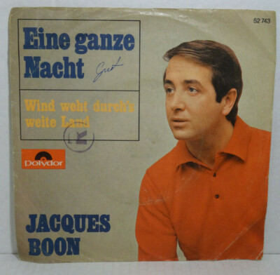 JACQUES BOON - Eine ganze Nacht (Hans Last)   7'' Single Vinyl VG+