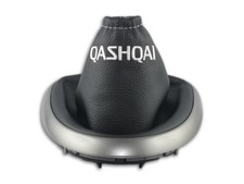 SCHALTMANSCHETTE FÜR NISSAN QASHQAI 2006-2013 SCHALTSACK STICKEREI FADEN WEISS