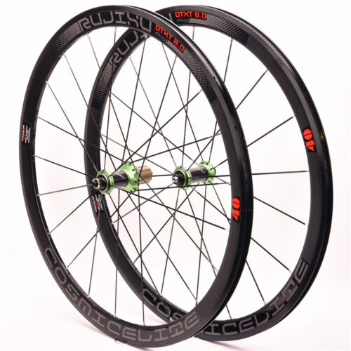 700C Flach Speichen 40mm Sehr Leicht Rennrad Radsatz Carbon Schlauch City Räder - Picture 17 of 17