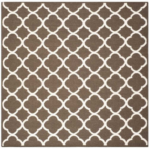 SAFAVIEH Dhurries DHU627C Handwoven Brown / Ivory Rug - Picture 6 of 21