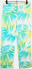 Talbots Womens Floral Straight Pants Size 8 Tropical Green Blue Vacation
