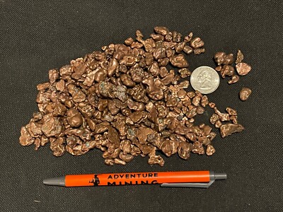 1 Pound of 1/4'' to 3/8''  Tumbled Copper Nuggets Natural Michigan Native Cu Ore