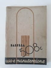 FIAT BALILLA 508C  - LIBRETTO USO E MANUTENZIONE - ORIGINALE 1939