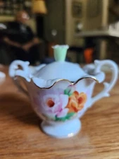 Vintage Hinode Japan Floral Bone China Sugar Demitasse Bowl