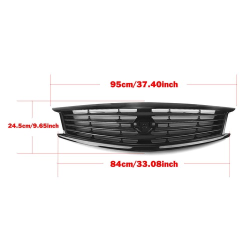Car Front Grille Upper Grill Mesh For Infiniti G37 G25 2010-2013 Q40 Sedan Black - Picture 5 of 12